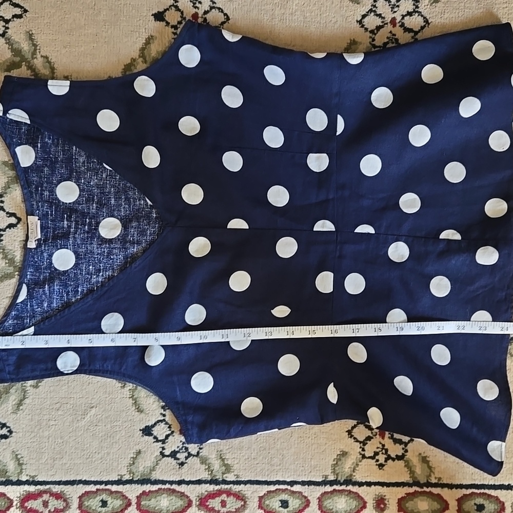 EUC J. Crew Navy/White Dot Blouse Size 10 - Picture 6 of 9